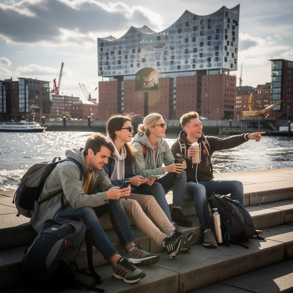Eine farbenfrohe Marktszene mit frischen Produkten und lokalen Handwerken.